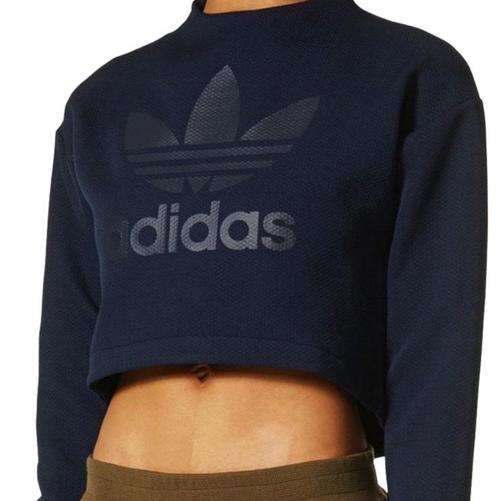 Adidas Navy Cropped Sweater